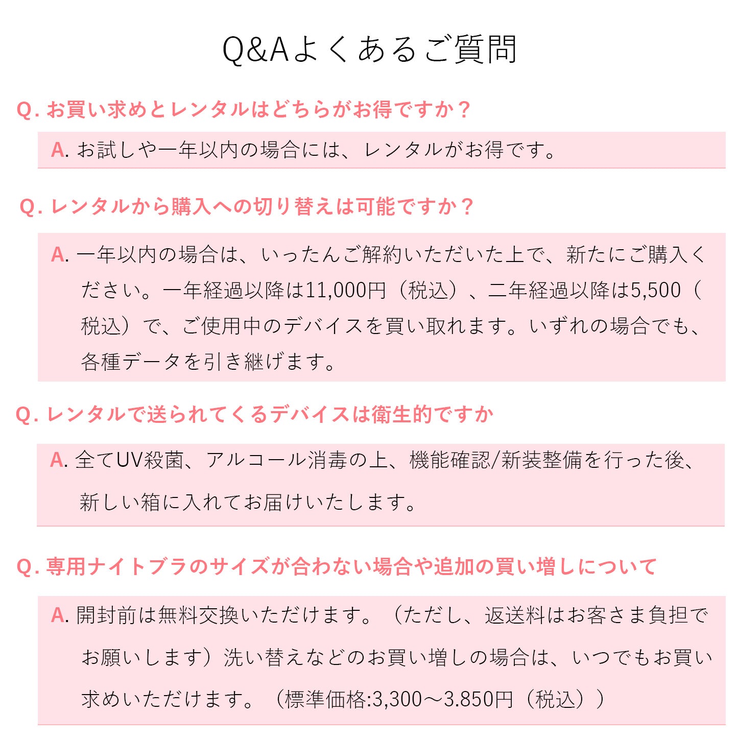 わたしの温度【レンタル計測デバイス用】専用ナイトブラ1着セット＆発送事務手数料　